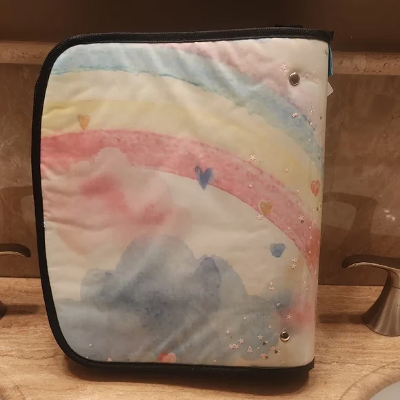 Unicorn Zipper Binder with Pink and Purple Highlights - Picture 4 of 5